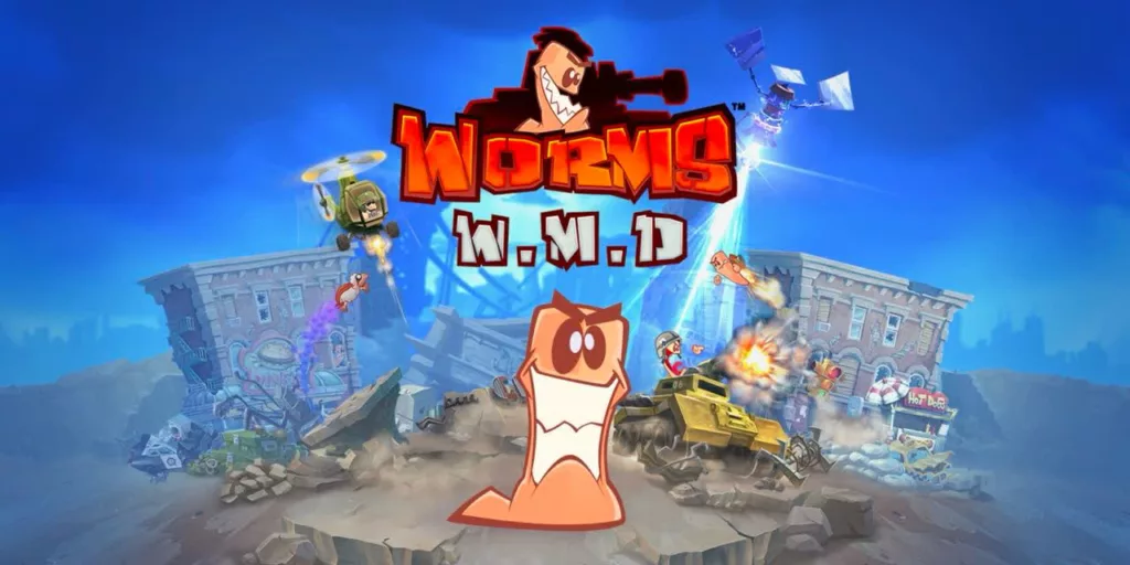 Изображение игры Лучшие игры на один экран Заставка игры Worms W.M.D